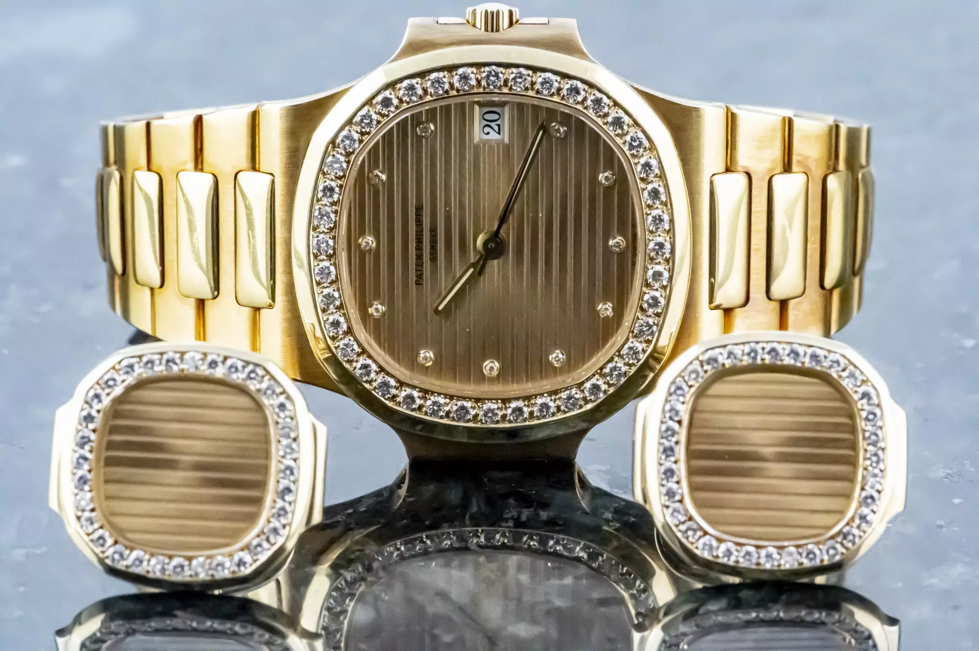 Patek Philippe rare Nautilus 3800 matching Cufflinks with Ref. 9038J