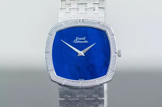Piaget TV Screen Clous De Paris very rare 12427 A 4 Lapis Lazuli dial white gold photo 10
