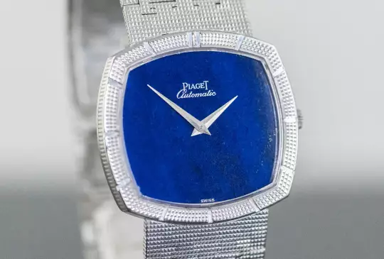 Piaget TV Screen Clous De Paris very rare 12427 A 4 Lapis Lazuli dial white gold photo 11
