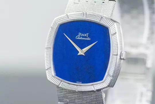 Piaget TV Screen Clous De Paris very rare 12427 A 4 Lapis Lazuli dial white gold photo 12