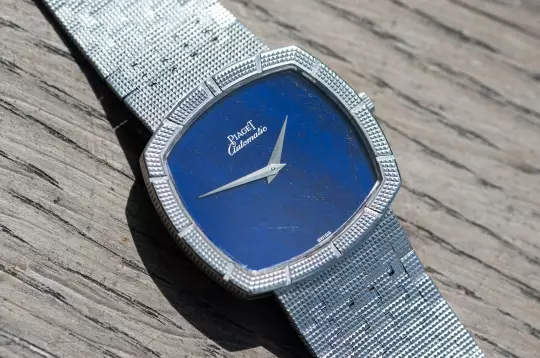 Piaget TV Screen Clous De Paris very rare 12427 A 4 Lapis Lazuli dial white gold photo 17