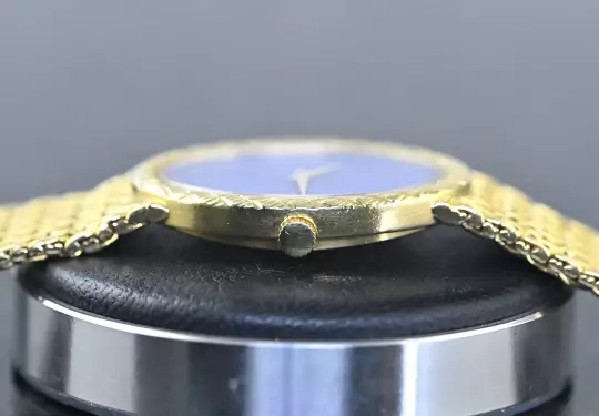 Piaget rare Vintage Dress Watch 9862 D 3 Lapis Lazuli Dial Yellowgold photo 7