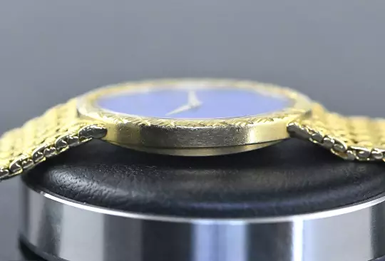 Piaget rare Vintage Dress Watch 9862 D 3 Lapis Lazuli Dial Yellowgold photo 8