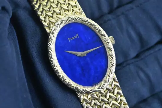 Piaget rare Vintage Dress Watch 9862 D 3 Lapis Lazuli Dial Yellowgold photo 1