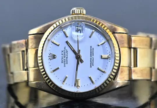 Rolex Vintage Datejust 31 6827 white dial crazy Oxidation unpolished Yellowgold photo 2