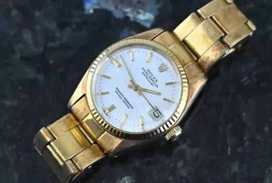 Rolex Vintage Datejust 31 6827 white dial crazy Oxidation unpolished Yellowgold photo 7