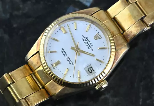 Rolex Vintage Datejust 31 6827 white dial crazy Oxidation unpolished Yellowgold photo 1