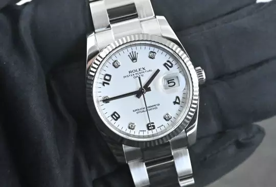 Rolex Oyster Perpetual Date 34 115234 white diamond dial CC100 Full Set 2017 photo 4