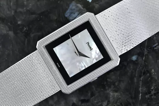 Piaget rare Vintage Protocole 9154 MOP / Onyx Dial orig. whitegold bracelet photo 10