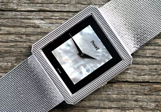 Piaget rare Vintage Protocole 9154 MOP / Onyx Dial orig. whitegold bracelet photo 2