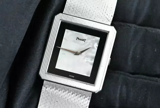 Piaget rare Vintage Protocole 9154 MOP / Onyx Dial orig. whitegold bracelet photo 5