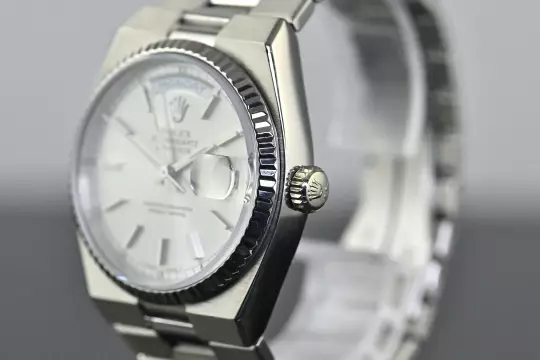 Rolex very rare Day-Date Oysterquartz 19019 white gold Collectors Full Set photo 14