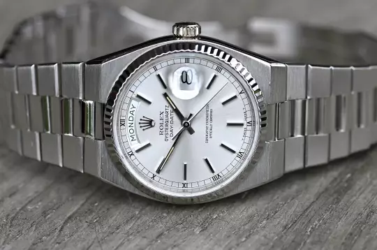 Rolex very rare Day-Date Oysterquartz 19019 white gold Collectors Full Set photo 18