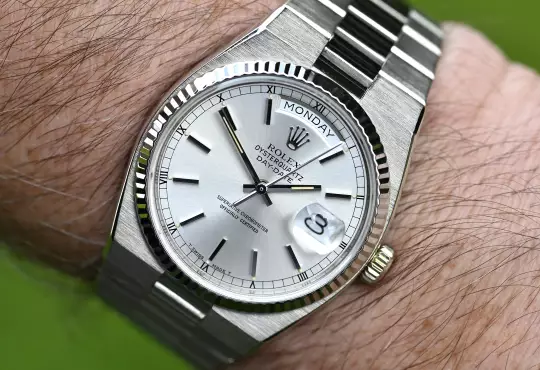 Rolex very rare Day-Date Oysterquartz 19019 white gold Collectors Full Set photo 2