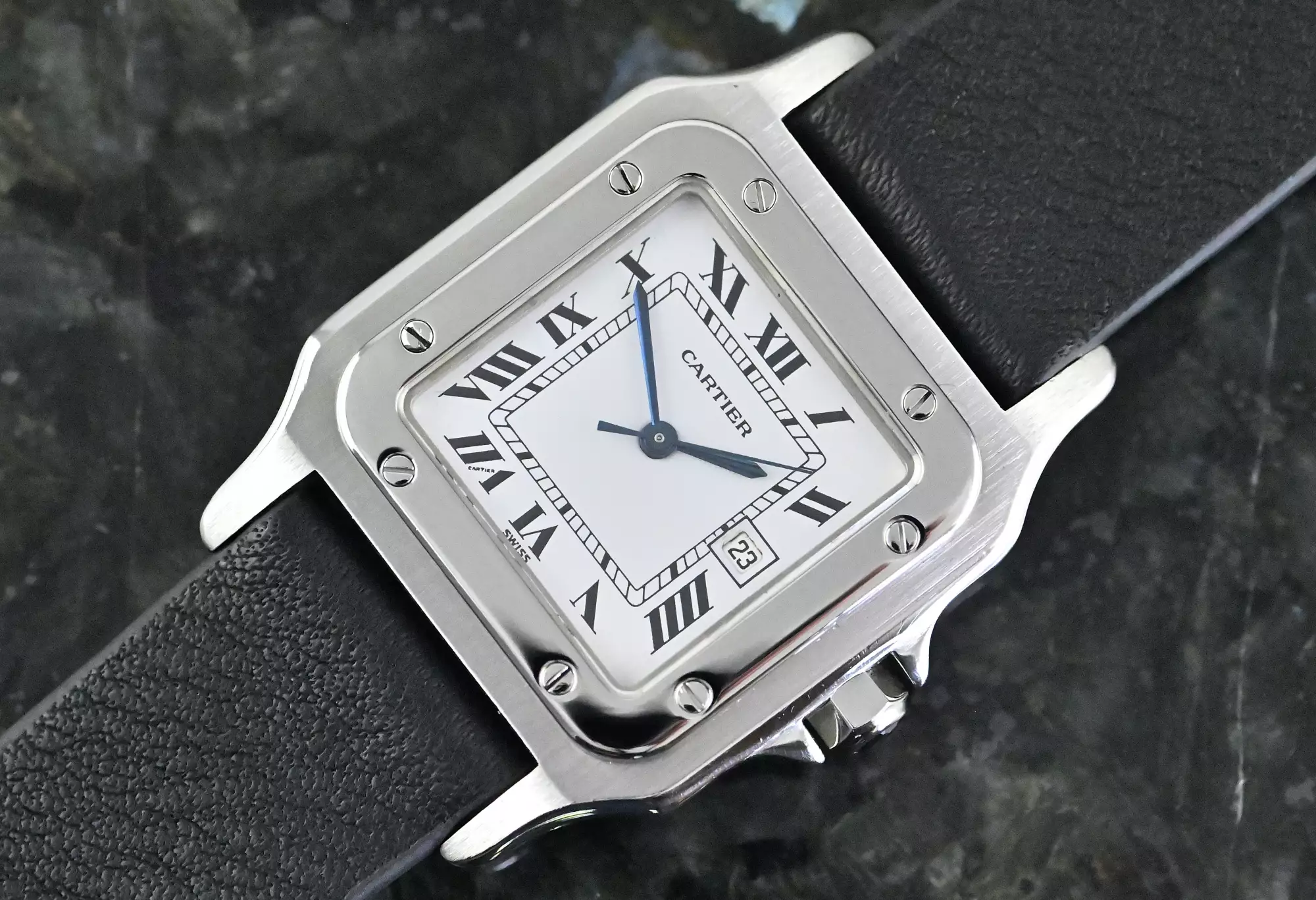 Cartier Vintage Santos Carrée 2960 Spider Dial Automatic Steel