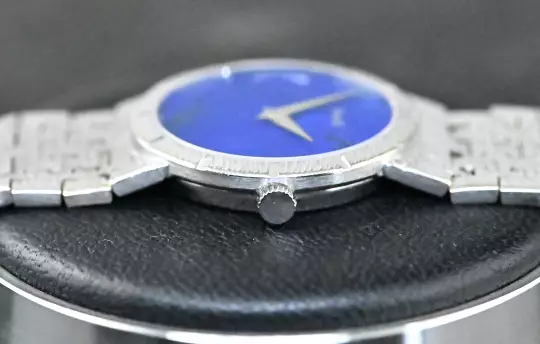 Piaget rare Vintage Dress Watch 9701 A 6 Lapislazuli dial white gold photo 6