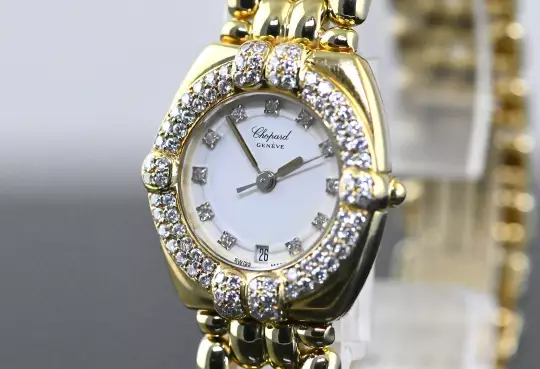 Chopard Gstaad 5229 32/5120/11 Diamond bezel yellow gold orig. gold bracelet photo 7