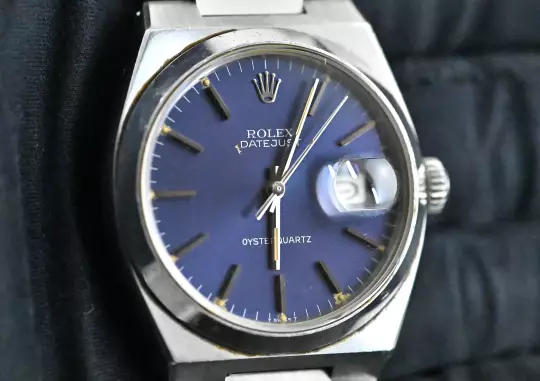 Rolex rare Datejust Oysterquartz 17000 MK 1 / first series blue dial unpolished photo 4