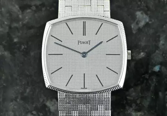 Piaget rare Vintage TV Screen 9501 Clous De Paris white gold photo 4