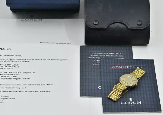 Corum rare Admirals Cup 44.810.65 V067 A012 Diamond orig. gold bracelet photo 10