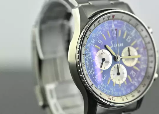 Sinn very rare Vintage Navigation Chronograph 903 blue & purple dial Titanum photo 10