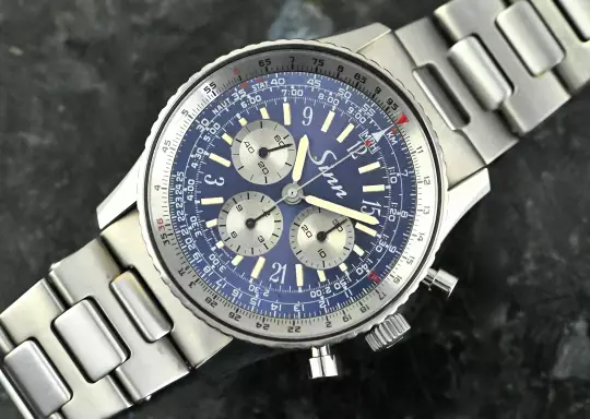Sinn very rare Vintage Navigation Chronograph 903 blue & purple dial Titanum photo 12
