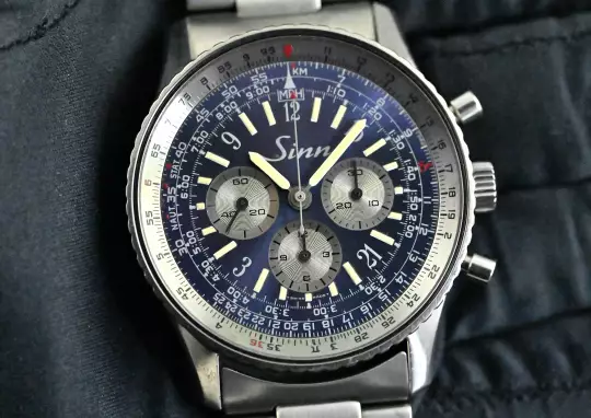 Sinn very rare Vintage Navigation Chronograph 903 blue & purple dial Titanum photo 2