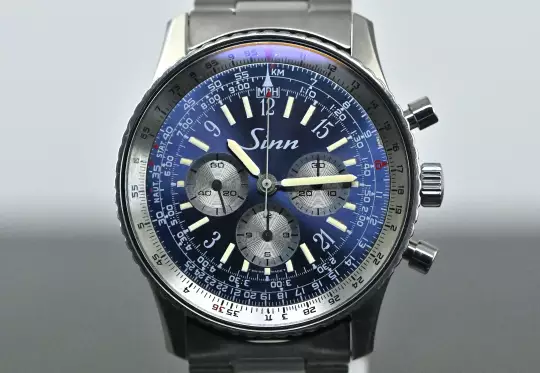 Sinn very rare Vintage Navigation Chronograph 903 blue & purple dial Titanum photo 6