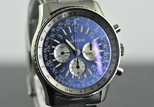Sinn very rare Vintage Navigation Chronograph 903 blue & purple dial Titanum photo 7