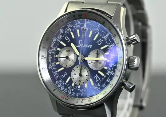 Sinn very rare Vintage Navigation Chronograph 903 blue & purple dial Titanum photo 8
