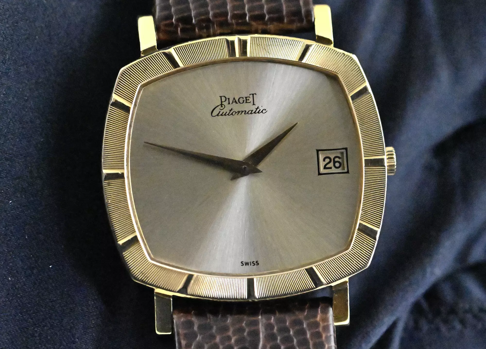 Piaget rare Vintage TV Screen Date 13423 Automatic yellow gold