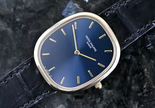 Patek Philippe Ellipse D'Or 3738 blue dial yellow gold German Certificate 1993 photo 10