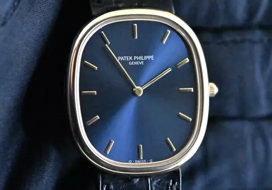 Patek Philippe Ellipse D'Or 3738 blue dial yellow gold German Certificate 1993 photo 2
