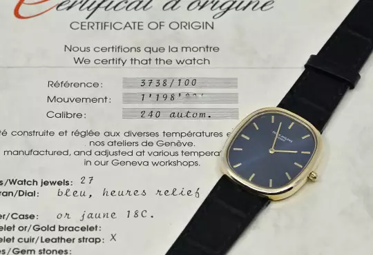 Patek Philippe Ellipse D'Or 3738 blue dial yellow gold German Certificate 1993 photo 7