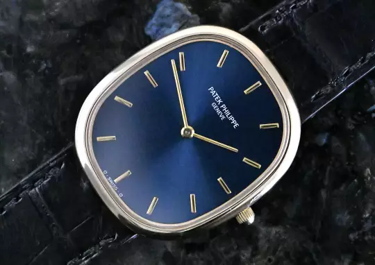 Patek Philippe Ellipse D'Or 3738 blue dial yellow gold German Certificate 1993 photo 1