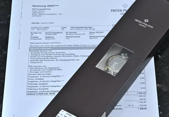 Patek Philippe Calatrava 5032 yellow gold double sealed Patek Service May 2026 photo 4