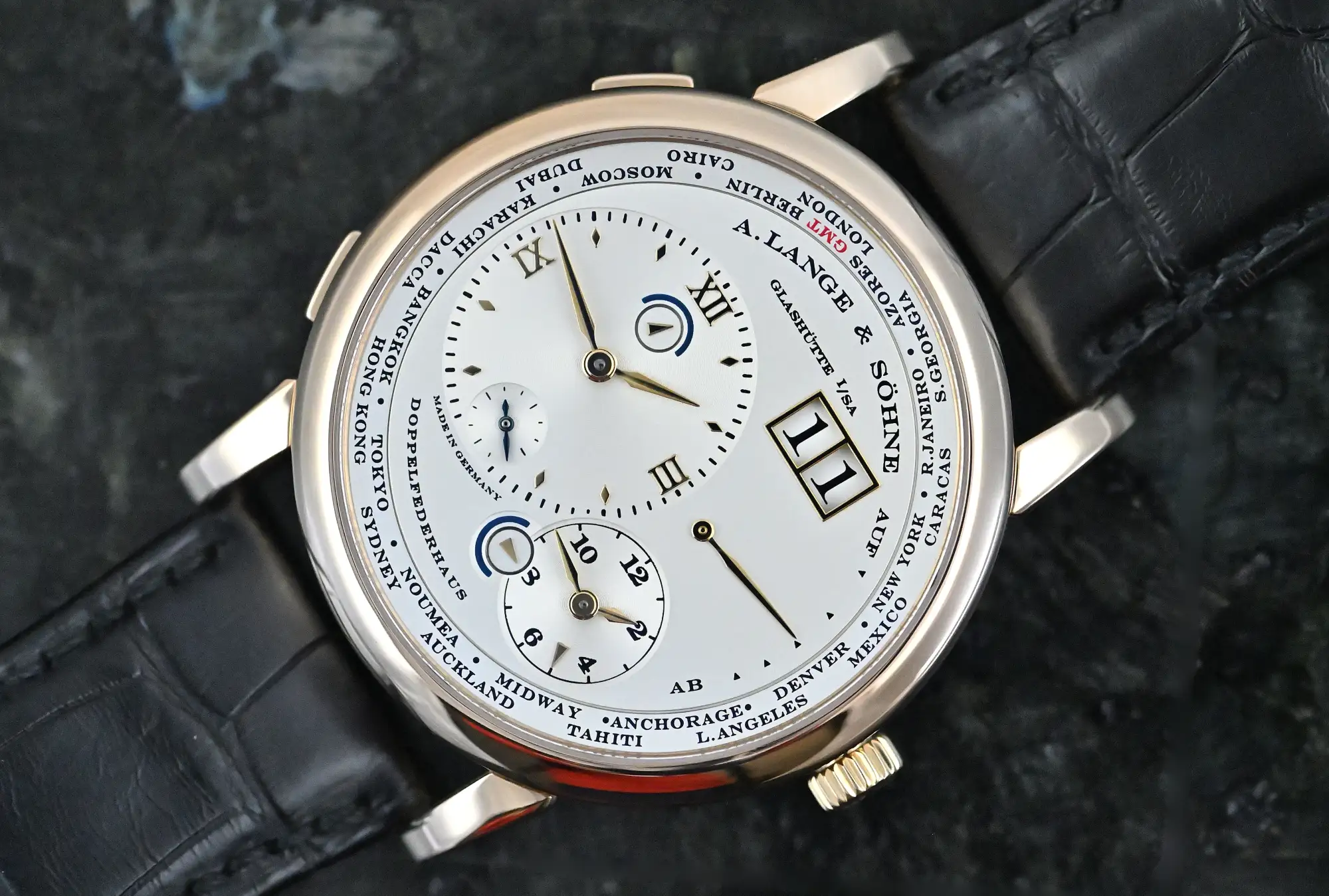 A. Lange & Söhne Lange 1 Time Zone 116.032 red gold German Full Set 2009