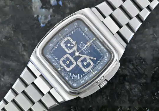 Zenith Vintage El Primero TV Screen 01-0200-415 blue dial with orig. box photo 10